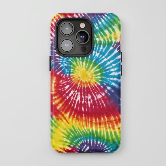Tie Dye Swirl for All iPhone Series Tough Phone Case Retro Colorful