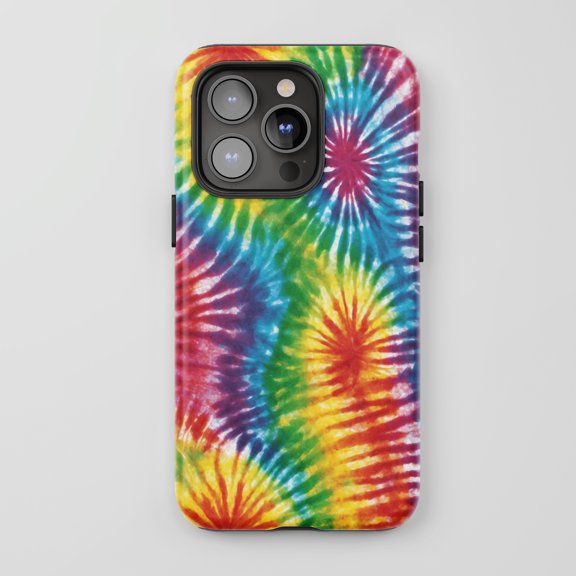 Tie Dye Swirl iPhone Case Protective Case Vibrant Rainbow Multi