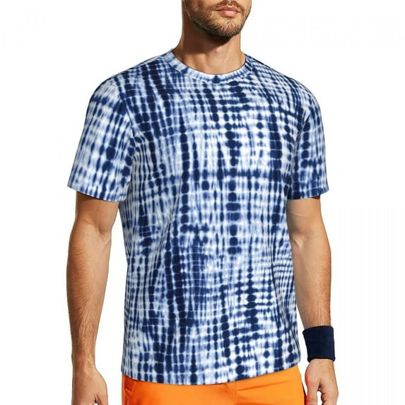 Tie Dye T Shirt Men Colorful Print Retro Gym T-Shirts Breathable Beach Novelty Tee Shirt