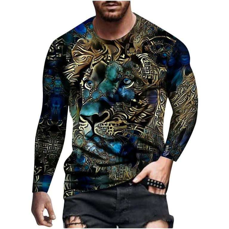 jovati Mens Long Sleeve Tshirt Men Casual Round Neck Long Sleeve Pullover  3D Printed T-Shirt Blouse Tops Into the Am T Shirts for Men Men Long Sleeve  Tshirt Long Sleeve Tshirts Shirts