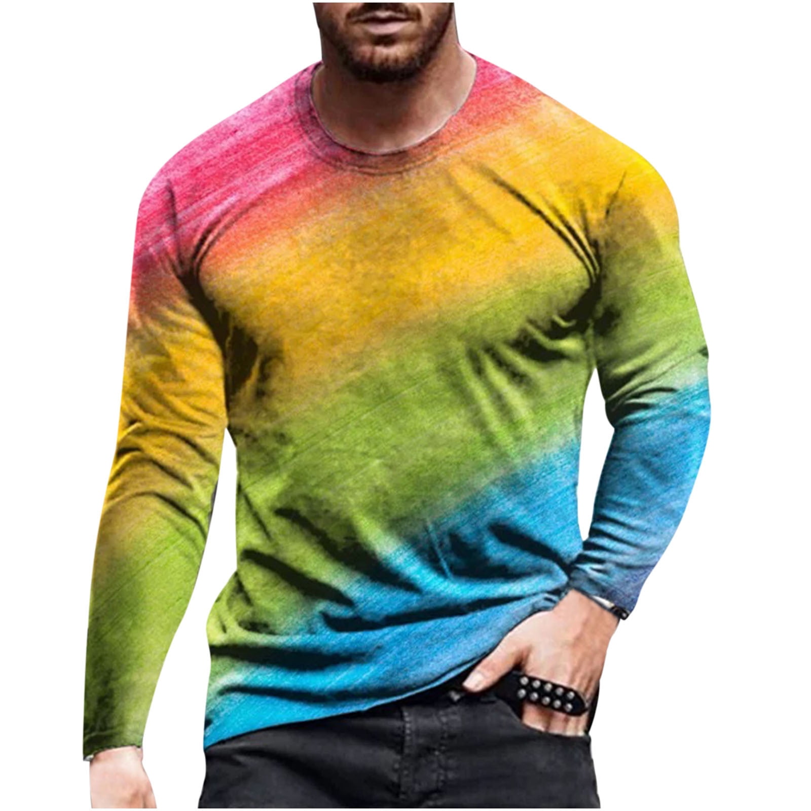 Wholesale Custom dip dye T shirt Men Gradient color GYM swag
