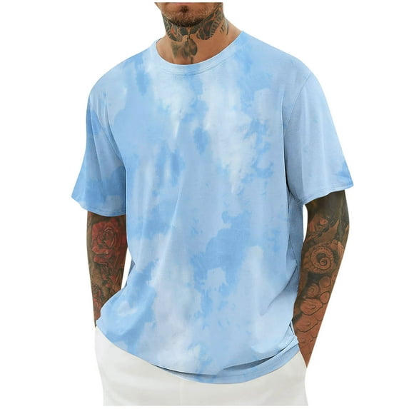 Tie Dye T Shirts for Men Short Sleeve Graphic Tees Shirts Summer Fashion Tshirts Cotton Streetwear Tops