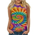 thumbnail image 1 of Tie Dye Tank Tops Women Casual Camisole Heart Printed Crewneck T Shirts Sleeveless Blouse Fashion Tunic Tops Funny Colorful Tanks Summer Trendy Clothes Outfit, 1 of 4