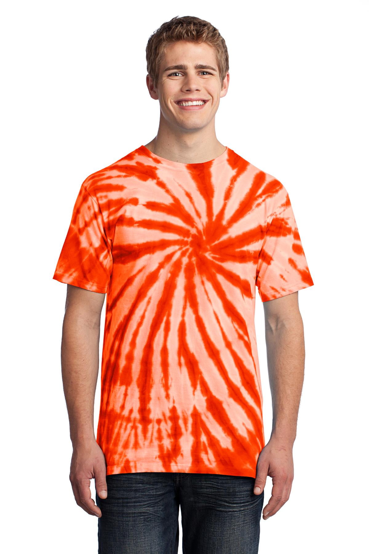 Groovy 3XL Orange Tie-Dye Tee: Colorful, Unique, Adult, Short