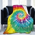 thumbnail image 1 of Tie Dye Throw Blanket for Couch Sofa Bed 80" X 60", Queen Size Fuzzy Soft Plush Throws for Adults, Lightweight Cozy Summer Autumn Blankets All Seasons, 1 of 6
