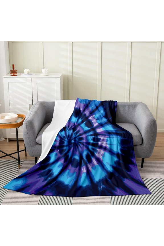 Tie Dye Throw Blanket for Girls Women,Spiral Tie Dye Flannel Blanket All Season Lightweight,Kids Gypsy Hippie Fleece Blanket Living Room Sofa Decor 40x50,Bohemia Modern Plush Blanket Warm