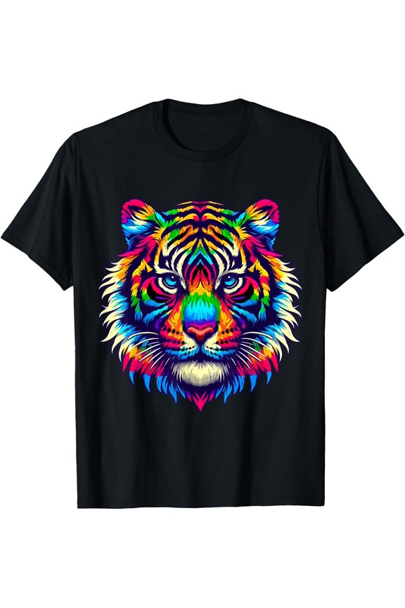 Tie-Dye Tiger Hippie Peace T-Shirt, Unisex T-Shirt