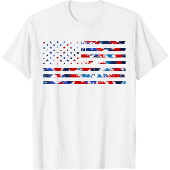 Tie Dye USA Flag Boys American Flag 4th Of July Kids Men T-Shirt