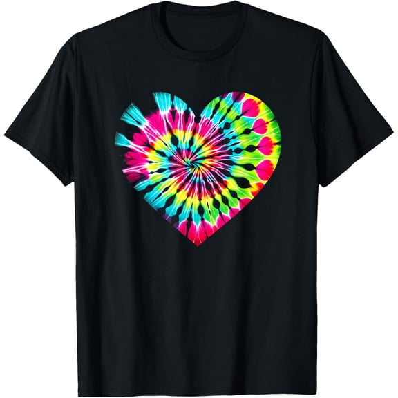 Tie Dye Valentines Colorful Hearts Day Men Women T-Shirt TShirt