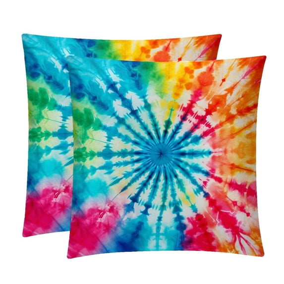 Tie Dye Velvet Throw Pillow Covers Set of 2 - 16x16, 18x18, 20x20 Inches - Unique Patterns for Bed, Chair for Various Occasions