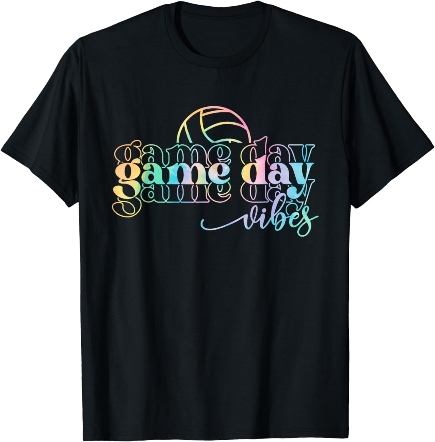 Tie Dye Volleyball Game Day Vibes Retro Proud Volleyball Mom T-Shirt ...