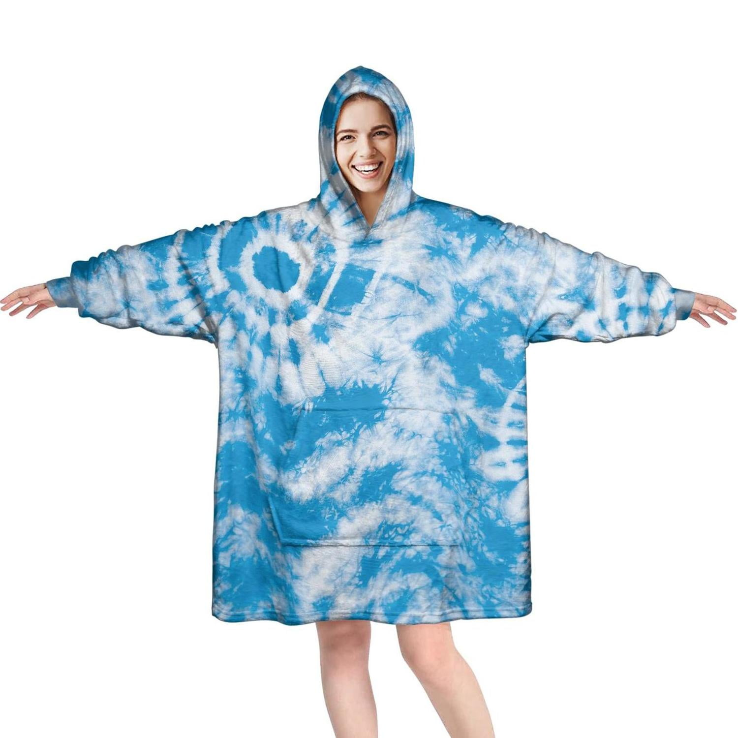 Tie Dye Wearable Blanket Hoodies with Sleeves and Huge Pockets Comfy Super Warm Blanket Sweatshirts Men and Women Oversized Blanket Hoodie Walmart