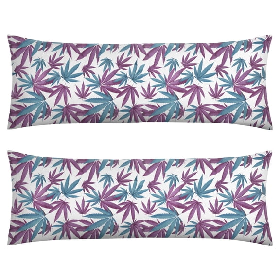 Tie Dye Weed Body Pillow Cover 20x54 - Long Pillow Case with Hidden Zipper - Hemp Leaf Print Full Body Support - Cozy & Washable Pillow Protector for Sleeping