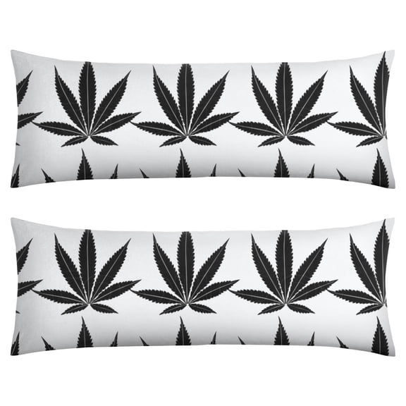 Tie Dye Weed Body Pillow Cover 20x54 - Long Pillow Case with Hidden Zipper - Hemp Leaf Print Full Body Support - Cozy & Washable Pillow Protector for Sleeping