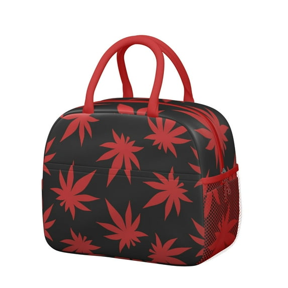 Tie Dye Weed Insulated Lunch Tote – Reusable Thermal Cooler Bag with Psychedelic Cannabis Leaf Pattern for Commuting and Picnics