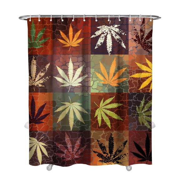 Tie Dye Weed Shower Curtain - Colorful Cannabis Leaf Bathroom Drape - Quick-Dry Waterproof Fabric with Metal Grommets - 72x84 Inches Machine Washable