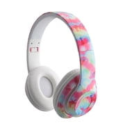 Bluetooth Headphones - Foldable Bluetooth Headset - Lightweight Headphones - Adjustable On-Ear Headphones - Fashion Bluetooth Headphones with Microphone Tye Dye