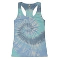 thumbnail image 1 of Tie-Dye Women's Racerback Tank Top Cami-Shirts, Lagoon, Small, 1 of 5