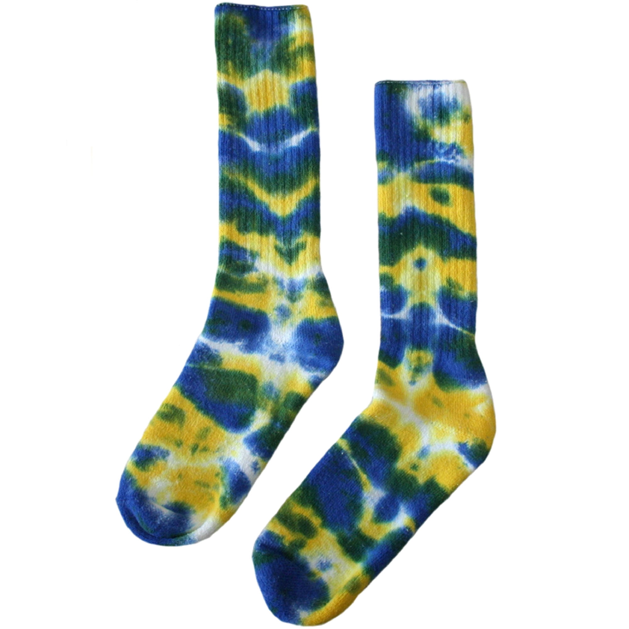 Tie Dye Women's Royal Blue/Gold Crew Socks (9/11)