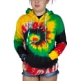 thumbnail image 1 of Tie Dye Womens 1/4 Zip Hoodie Rasta SM, 1 of 2