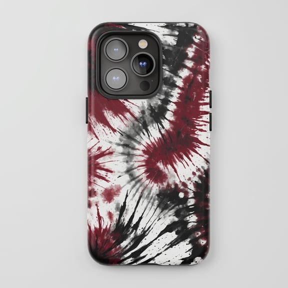 Tie Dye iPhone Case Red Black White