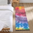 thumbnail image 1 of Tie Dye in Rainbow Colors Bedside Runner Rug 2'x 6' Non Slip Carpet Floor Mat Area Rug, 1 of 8
