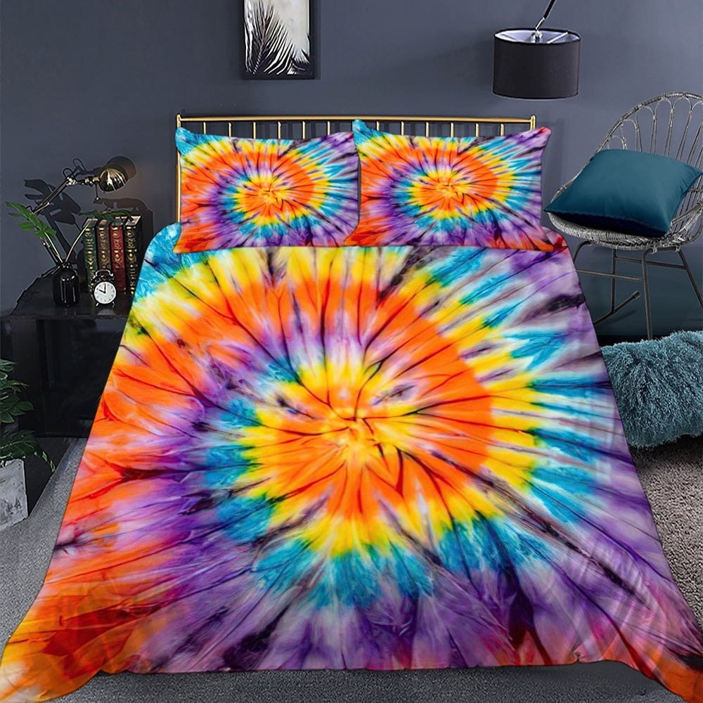 Tie Dyed Bedding Sets Duvet Cover Set Psychedelic Spiral Swirl Pattern