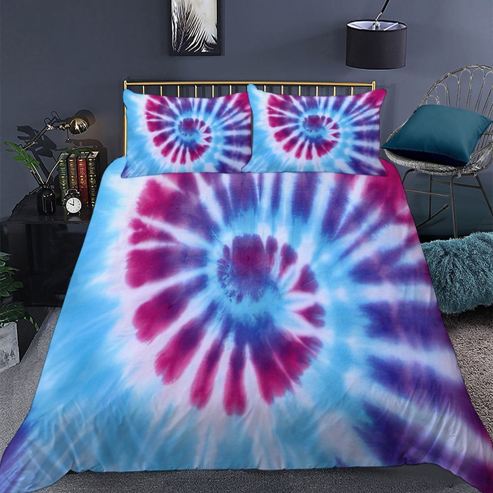 Tie Dyed Bedding Sets Duvet Cover Set Psychedelic Spiral Swirl Pattern