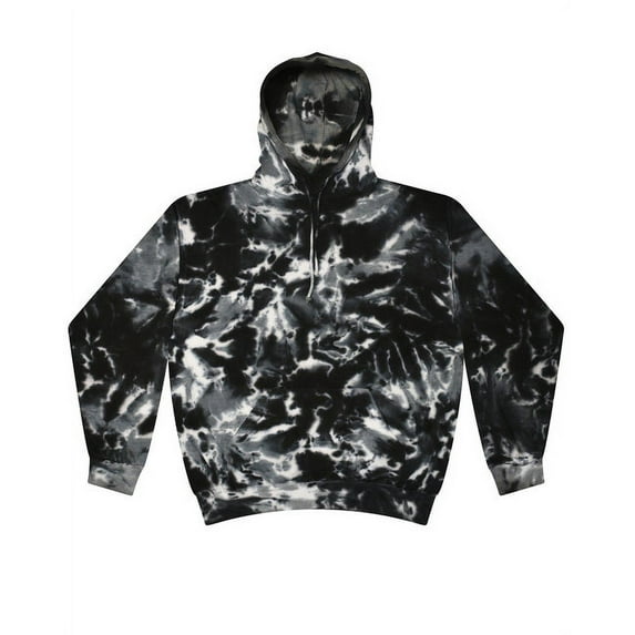 Tie-Dyed Tie-Dye Men's Pullover Hood, Multi Black, Small