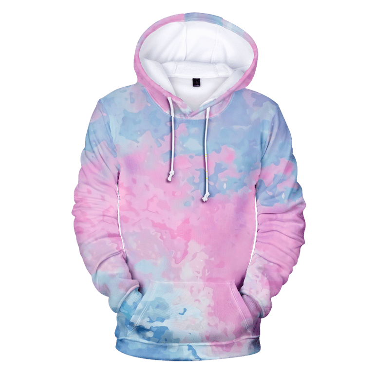 Tie Dyed printed Hoodie 3D Printed Tie Dye Hoodies Drawstring Long