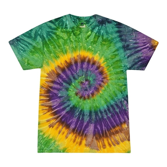 Tie Dyes Men's Tie Dyed Performance Short Sleeve T-shirt H1000-Mardi Gras-XXL