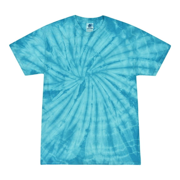 Tie Dyes Men's Tie Dyed Performance Short Sleeve T-shirt H1000 Spider-Aqua-Small