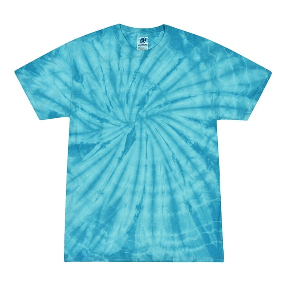 Tie Dyes Men's Tie Dyed Performance Short Sleeve T-shirt H1000 Spider-Aqua-XL