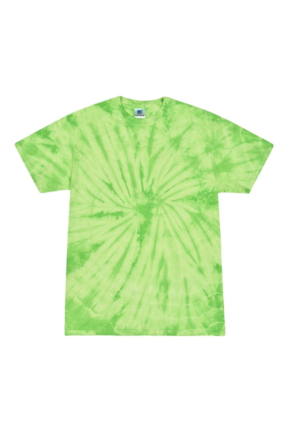 Tie Dyes Men's Tie Dyed Performance Short Sleeve T-shirt. H1000 Spider-Lime-Large