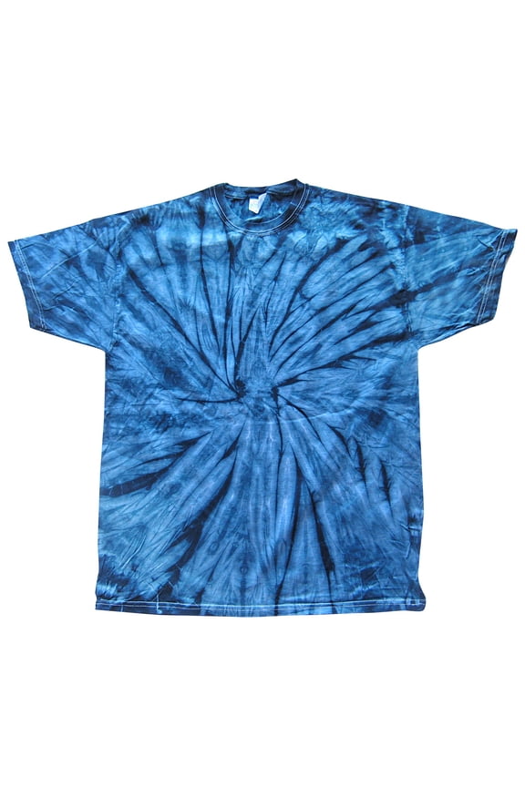 Tie Dyes Men's Tie Dyed Performance Short Sleeve T-shirt H1000 Spider-Navy-Small
