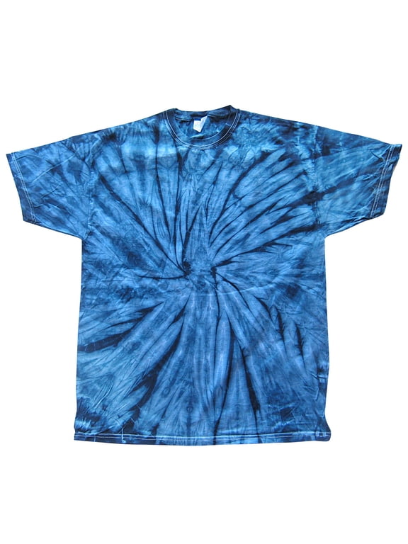 Tie Dyes Men's Tie Dyed Performance Short Sleeve T-shirt H1000 Spider-Navy-Small