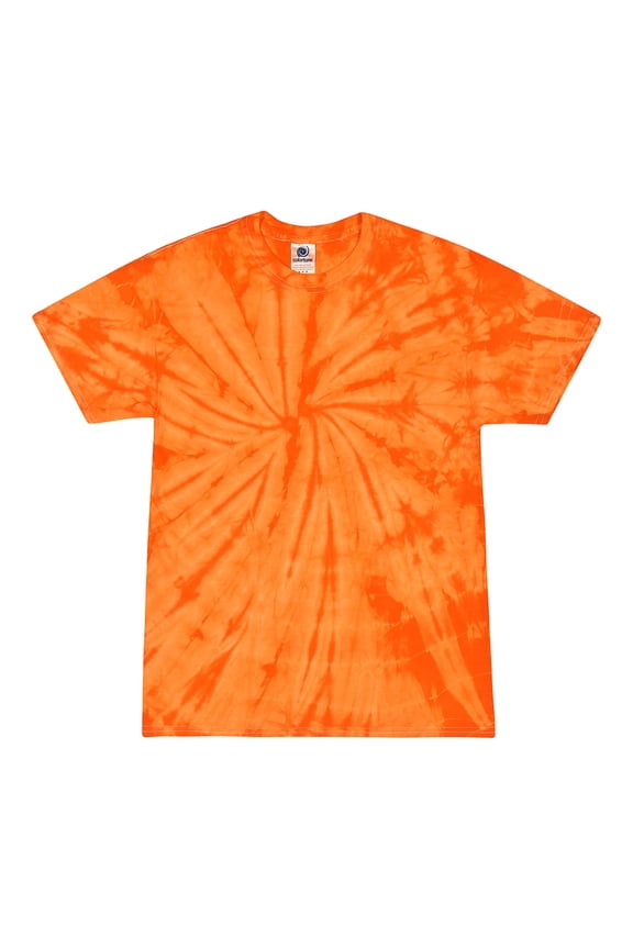 Tie Dyes Men's Tie Dyed Performance Short Sleeve T-shirt. H1000 Spider-Orange-Small