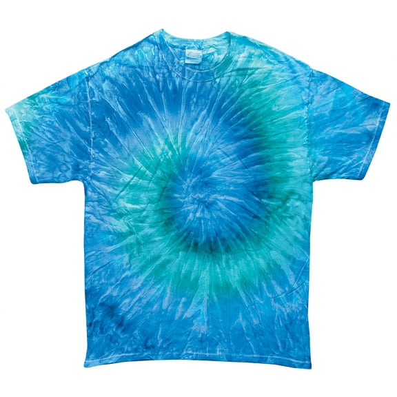 Tie Dyes Men's Tie Dyed Performance Short Sleeve T-shirt H1000 Swirl-Blue Jerry-Small