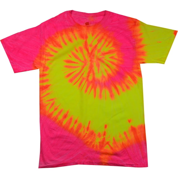 Tie Dyes Men's Tie Dyed Performance Short Sleeve T-shirt H1000 Swirl-Fluorescent-Small