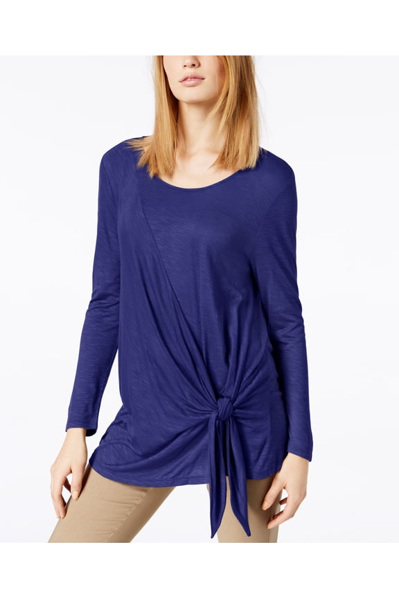 Tie Front Top Bright Blue M