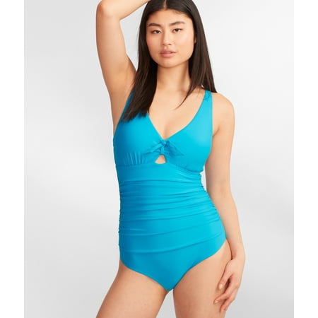 Tie Front Underwire One-Piece Swimsuit