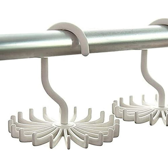 Tie Hanger - (2 Pack) Circular Twirl Tie Rack Adjustable Twirl Tie Rack Tie Belt, Multipurpose Organizer for Closet