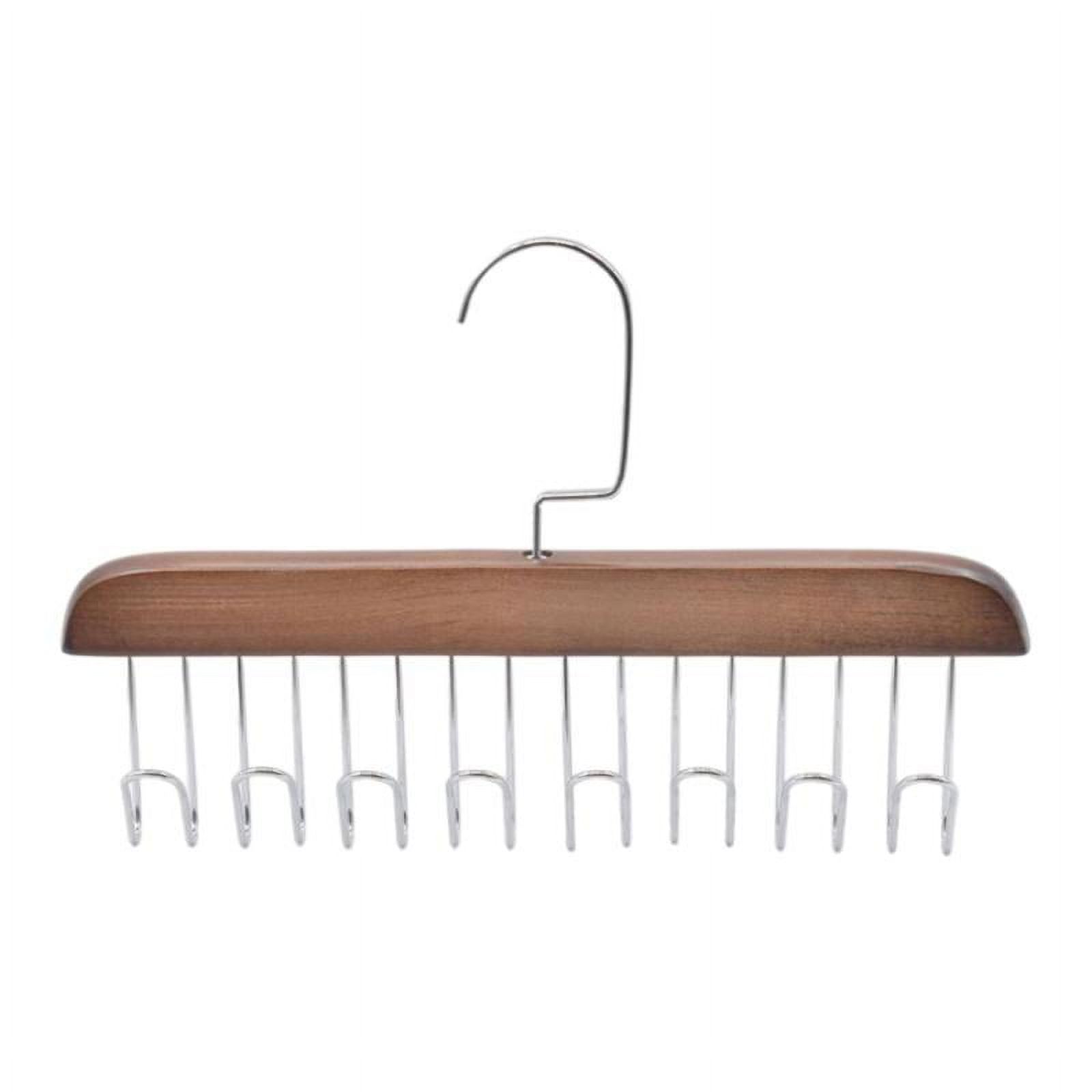 Tie Hanger Closets Storage Wood + Stainless Steel Tie Belt Tie Rack for Tank Tops Scarves Adult