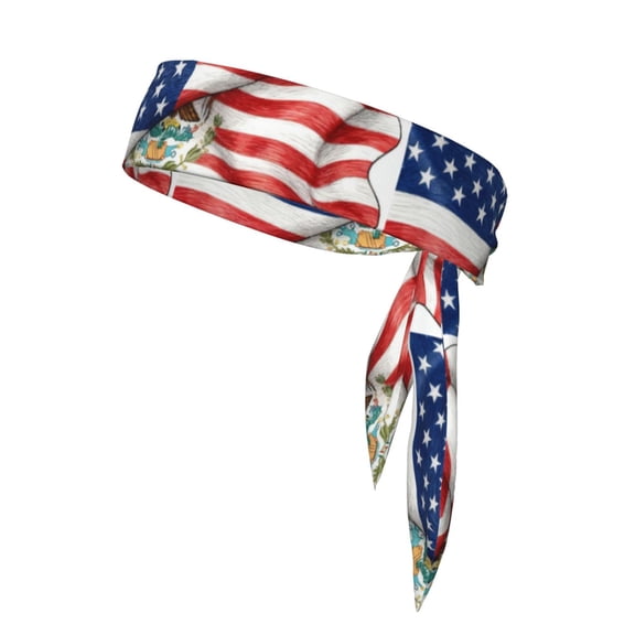 Tie Headbands Mexican America Flag Sports Bandana Hair Band Elastic Karate Adjustable Non Slip Hairband For Men Women