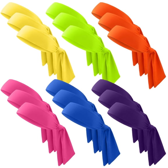 Tie Headbands Multicolor 18 Pack Athletic Sports Use