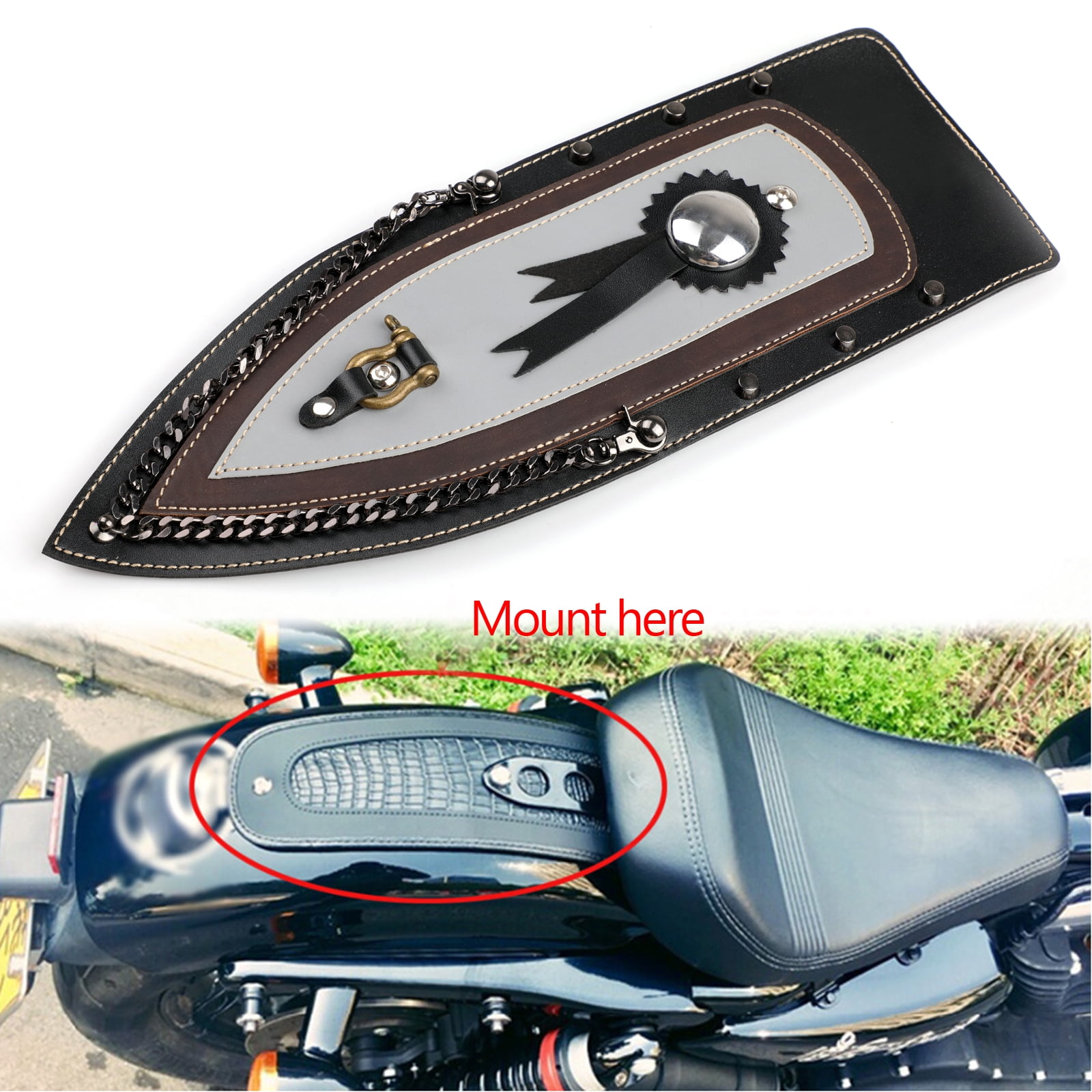 Tie Leather Plain Rear Fender Bib For 04-16 Harley Sportster Xl883 Solo ...