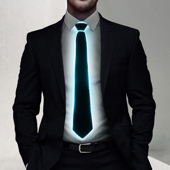 Tie Led Light Up Tie For Men Glowing Party Accessory Novelty Fashion Statement Perfect For Raves Weddings Night Events Clear One Size