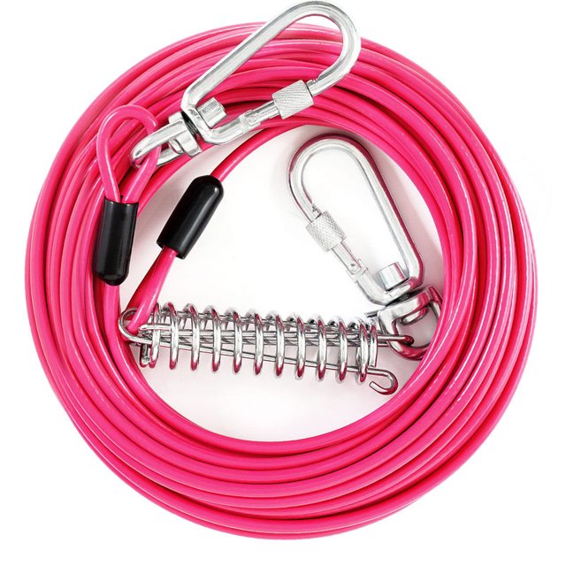 Tie Out Cable for Dogs Outside,50 FT Chew Proof Dog Runner for Yard