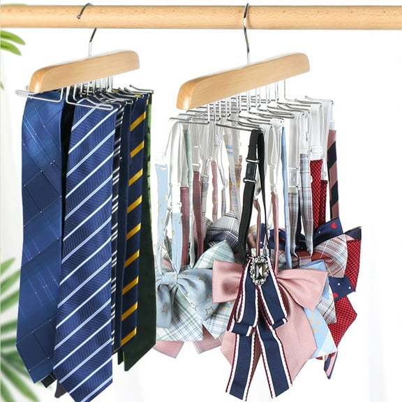 Tie Rack Tank Top Hanger for Closet Organizer 360° Rotating 32 Foldable Hooks Space Saving Bra Hangers Hanging Bra Organizer for Men Women Necktie Scarf Belt Towel Strappy Dress（2 Pack）