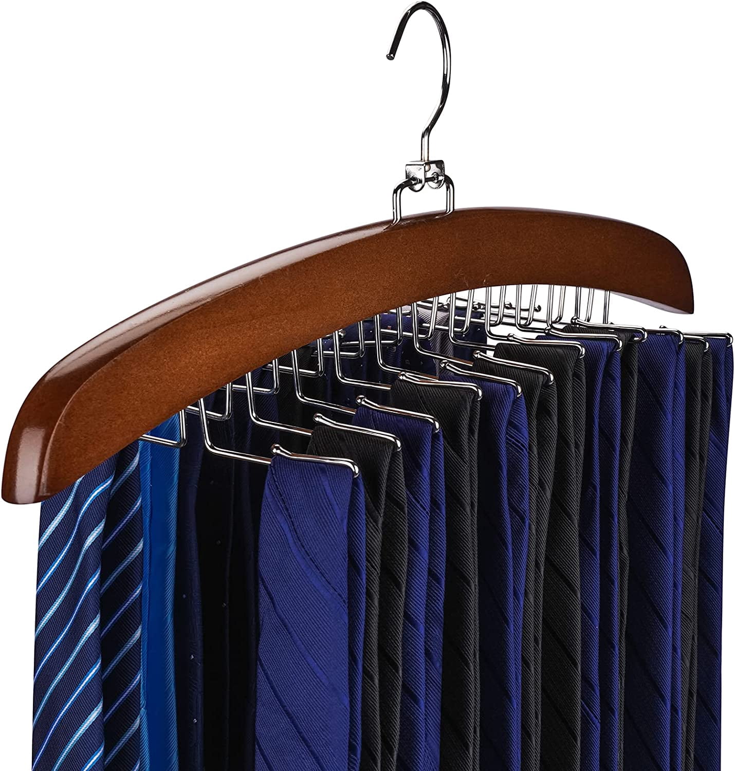 Showroom Accessory Rack Tie Rack Tie Hanger 24 Hooks Wooden, Tank Top Hanger,Belt Organizer for ...